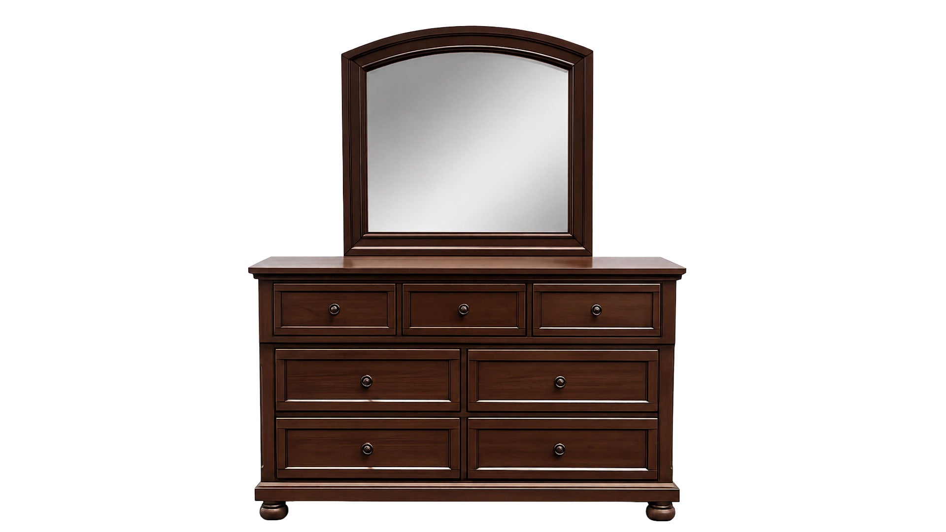 Soriah Cherry 2-Piece Dresser & Mirror | Gallery Furniture