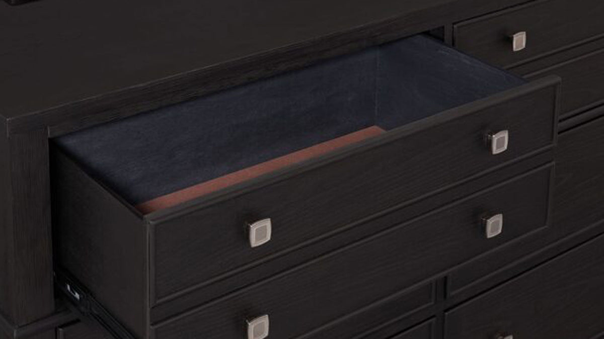 BURTON BLACK DRESSER & MIRROR