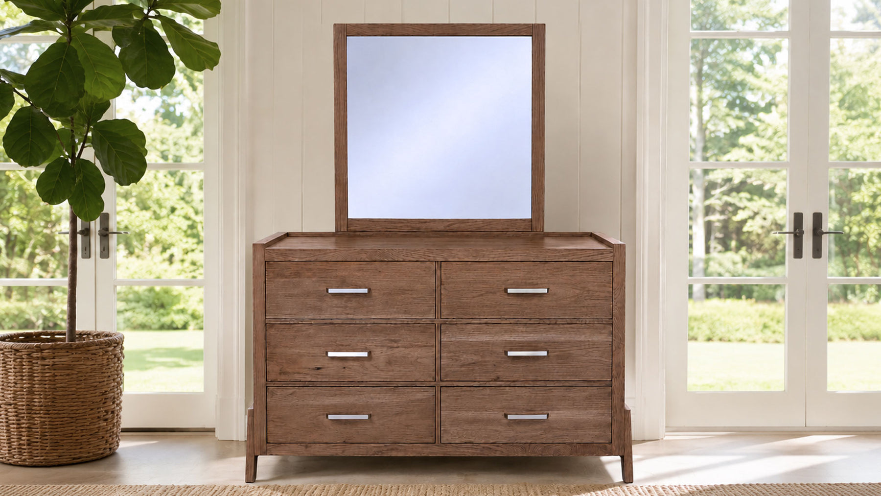 Mercer 2pc Dresser/Mirror by Vaughan-Bassett | Made in USA | Gallery Furniture