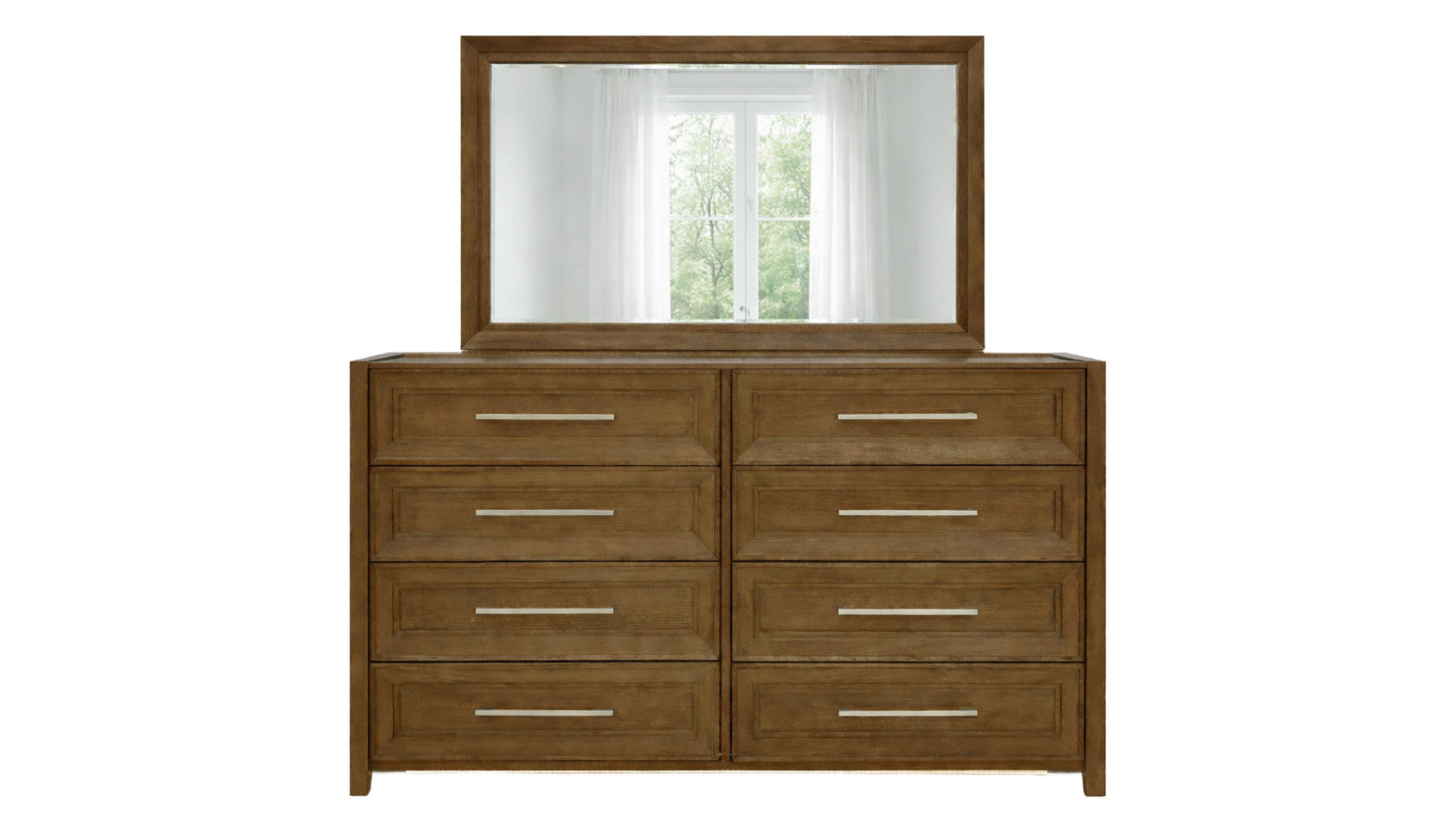 Madison Park Modern 8 Drawer Dresser w/Mirror