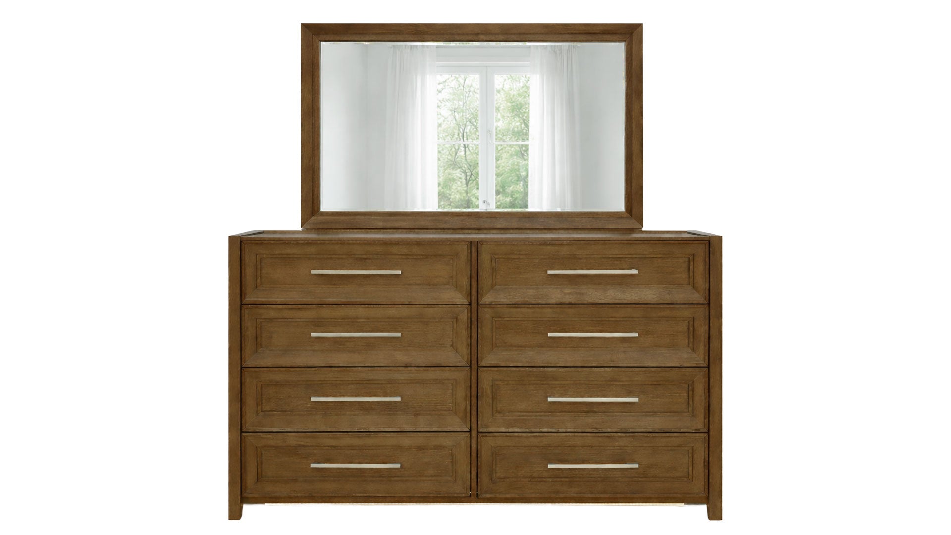 Madison Park Modern 8 Drawer Dresser w/Mirror