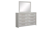 Charter Modern White 8 Drawer Dresser w/Mirror