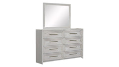 Charter Modern White 8 Drawer Dresser w/Mirror