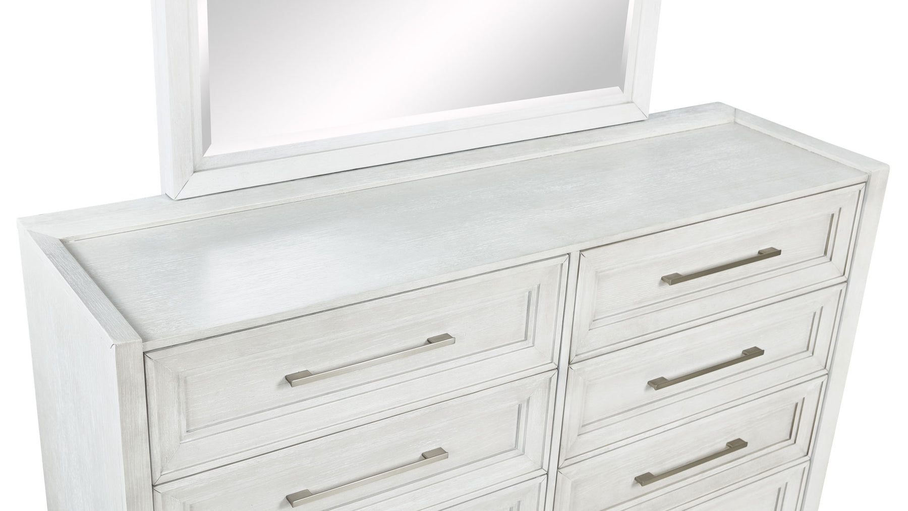 Charter Modern White 8 Drawer Dresser w/Mirror