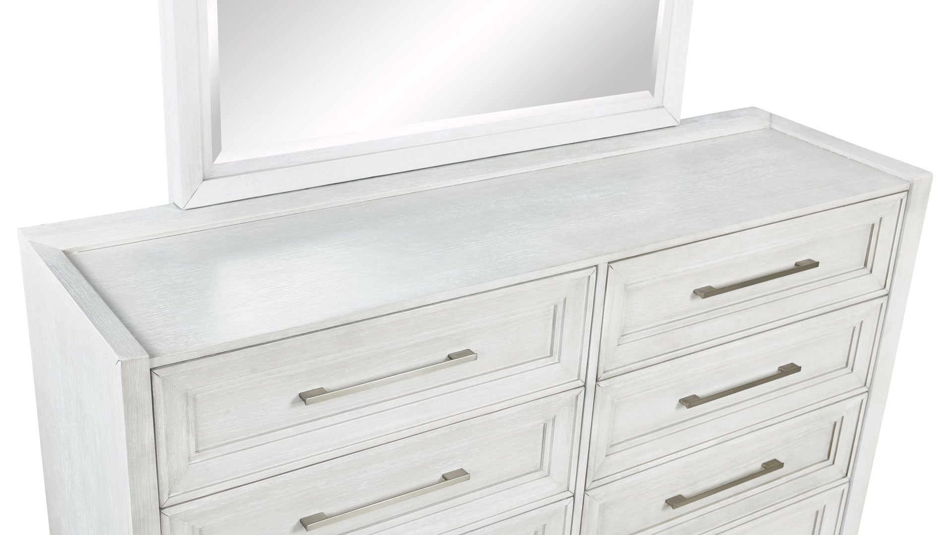 Charter Modern White 8 Drawer Dresser w/Mirror