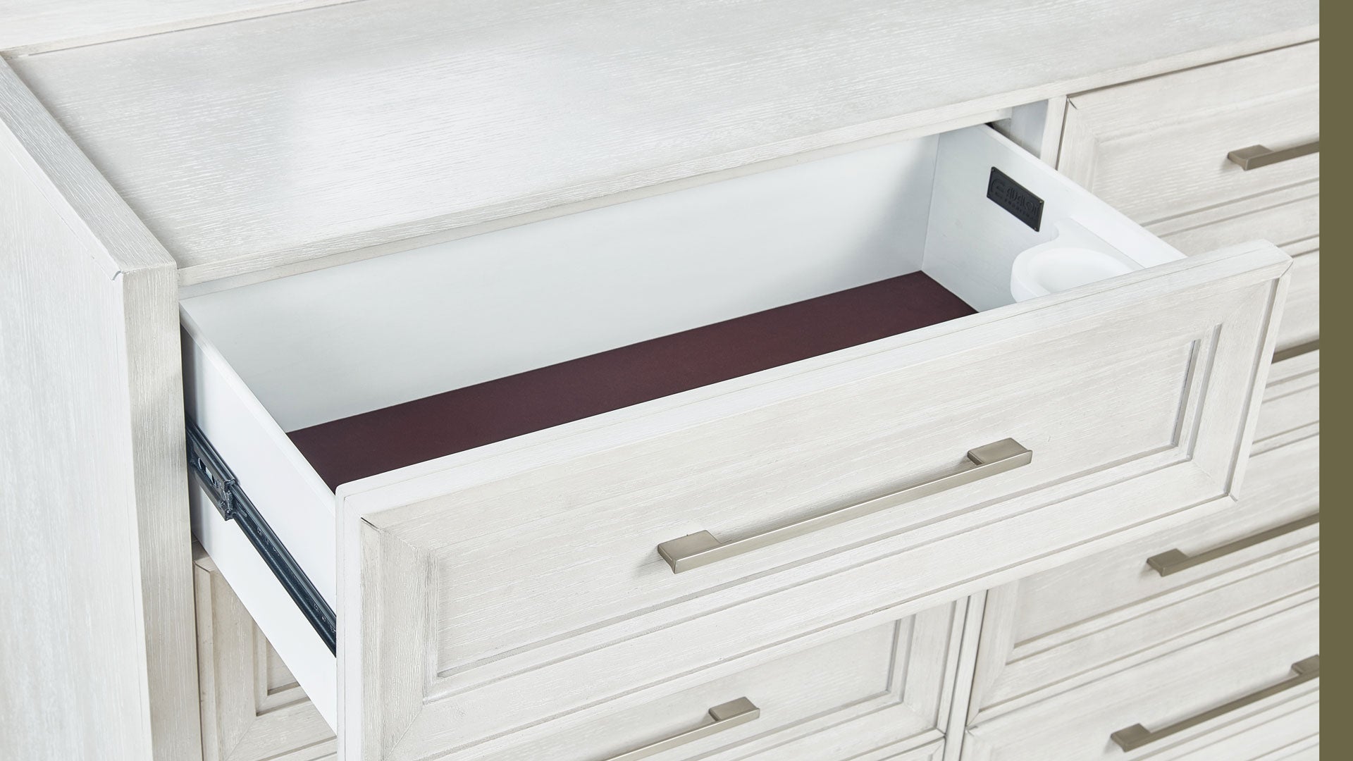 Charter Modern White 8 Drawer Dresser w/Mirror