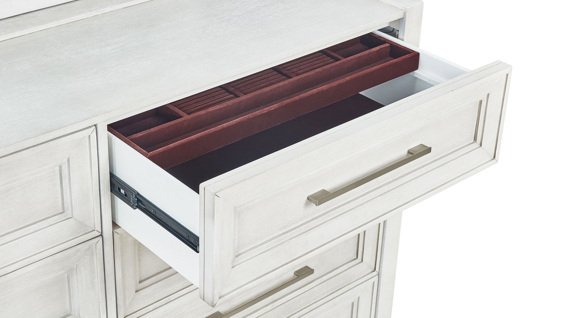 Charter Modern White 8 Drawer Dresser w/Mirror