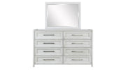 Charter Modern White 8 Drawer Dresser w/Mirror