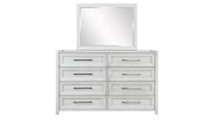 Charter Modern White 8 Drawer Dresser w/Mirror