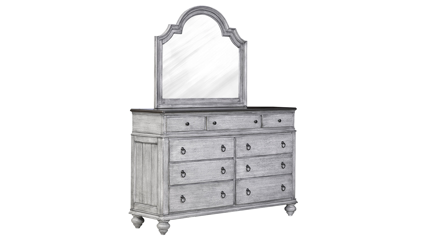 Plymouth Modern Farmhouse Distressed Dresser w/Mirror