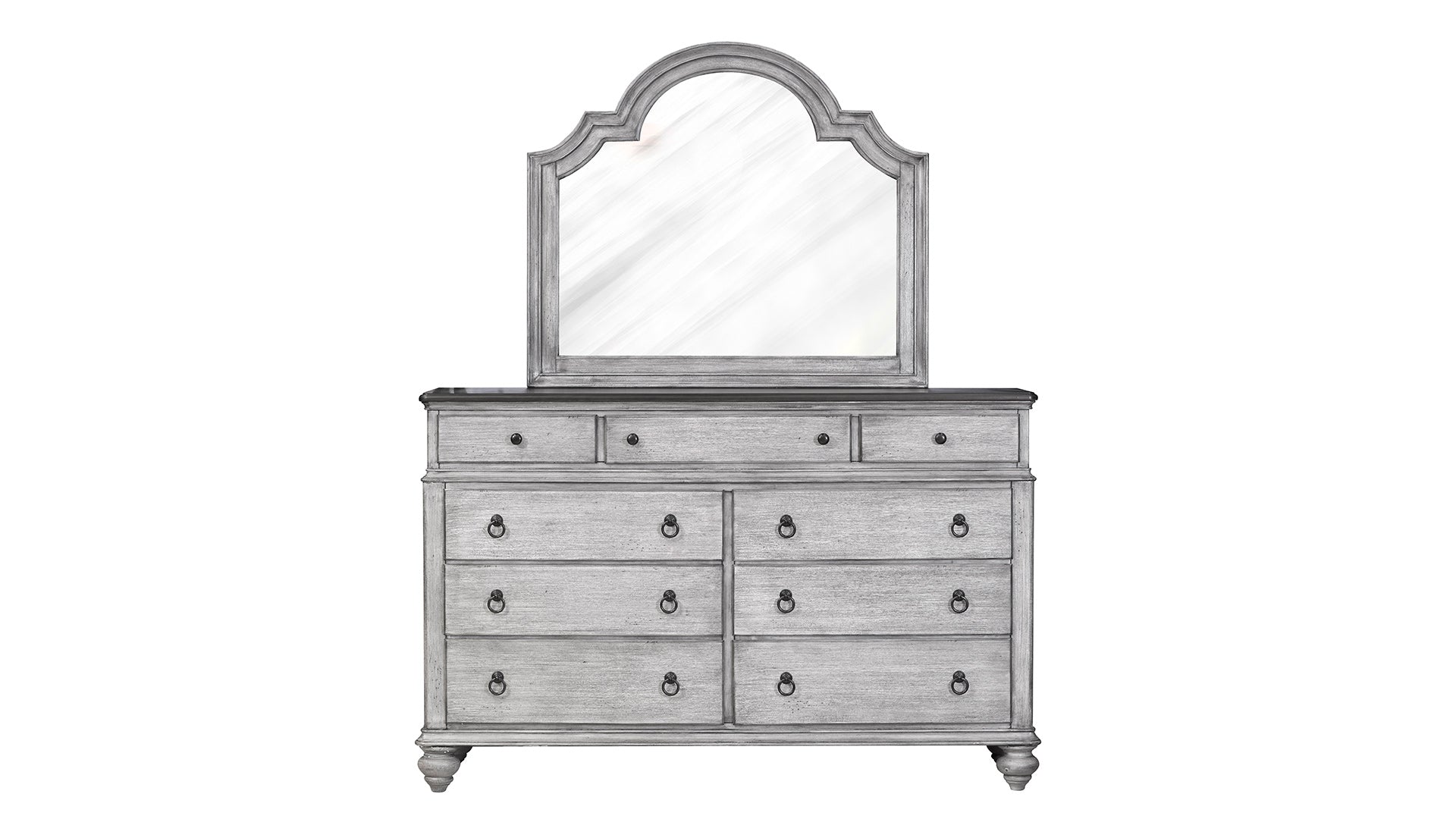 Plymouth Modern Farmhouse Distressed Dresser w/Mirror