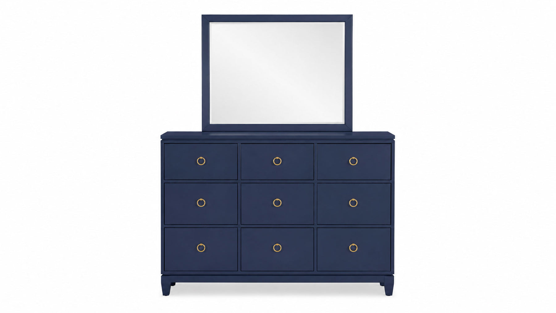 Summerland Inkwell Blue Modern Dresser w/Mirror