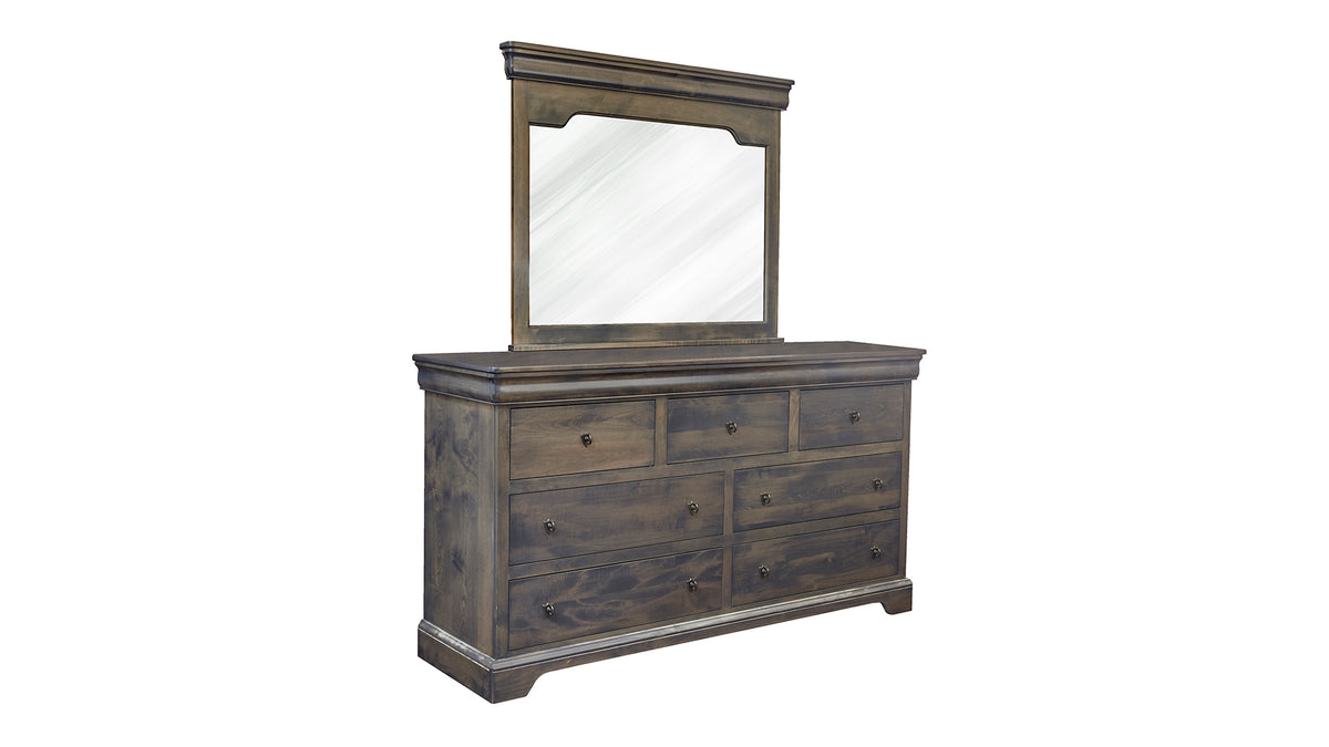 Louis Phillipe Gray Dresser and Mirror