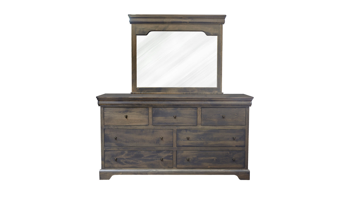 Louis Phillipe Gray Dresser and Mirror