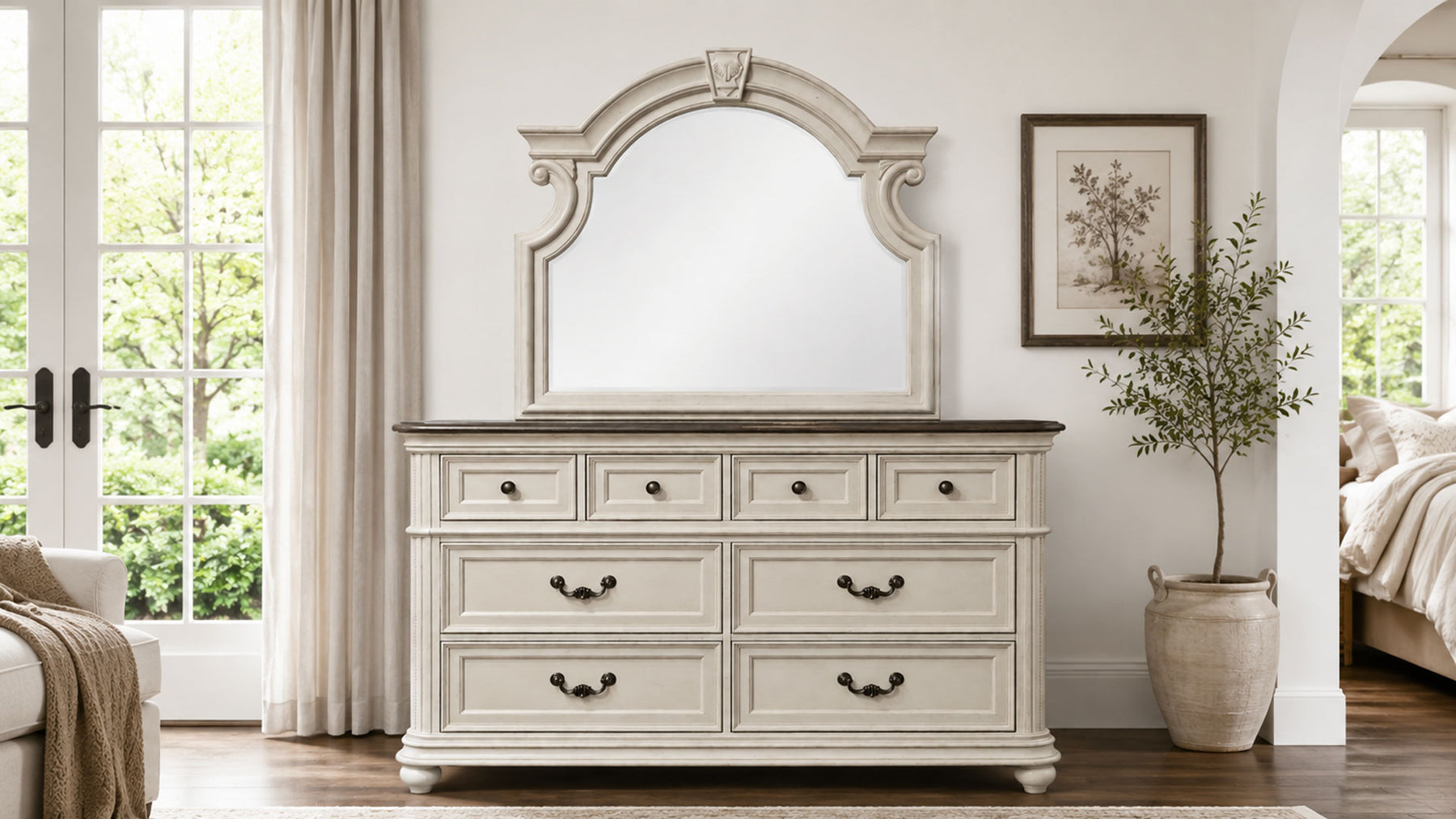 Woodlands 2-Piece Dresser & Mirror | Classic Bedroom Design | Gallery Furniture