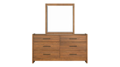 Taliesin 2-Piece Dresser & Mirror | Walnut Finish & Gunmetal | Gallery Furniture