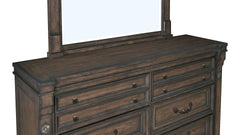 Pecan Rustic Dresser & Mirror