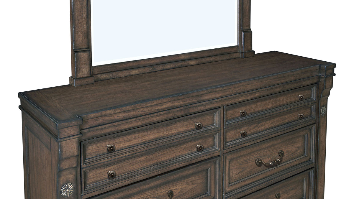 Pecan Rustic Dresser & Mirror