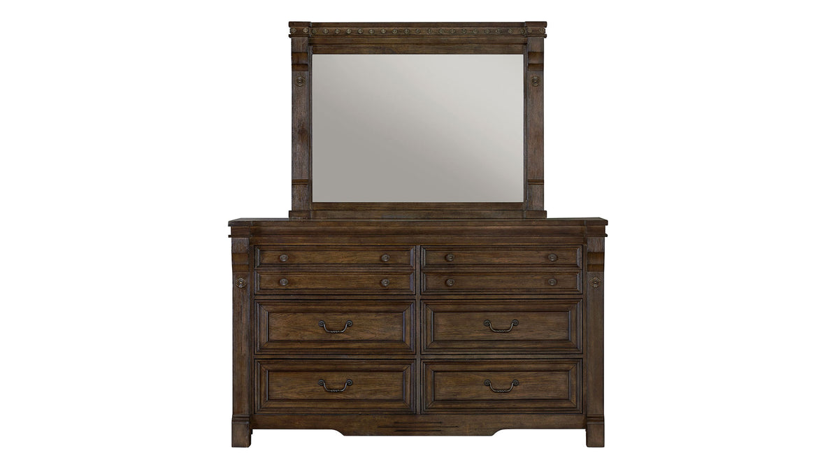 Pecan Rustic Dresser & Mirror