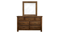 Red Hawk Valley Solid Maple Wood Modern 7 Drawer Dresser w/Mirror