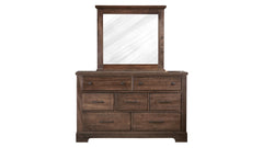 Cool Rustic Mink Modern Farmhouse Solid Maple 7 Drawer Dresser w/Mirror