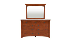 Stickley Highlands Arts & Crafts Solid Quartersawn White Oak Wood 9 Drawer Dresser w/Mirror