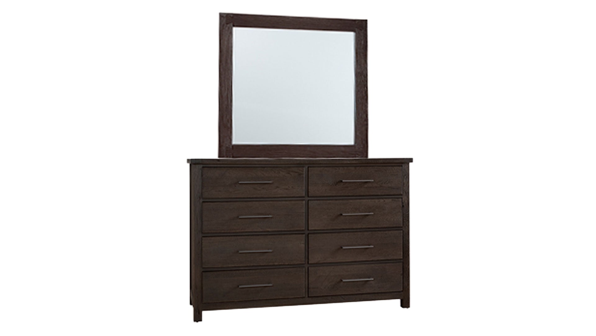 Java Dovetail Modern Farmhouse 8 Drawer Dresser w/Mirror