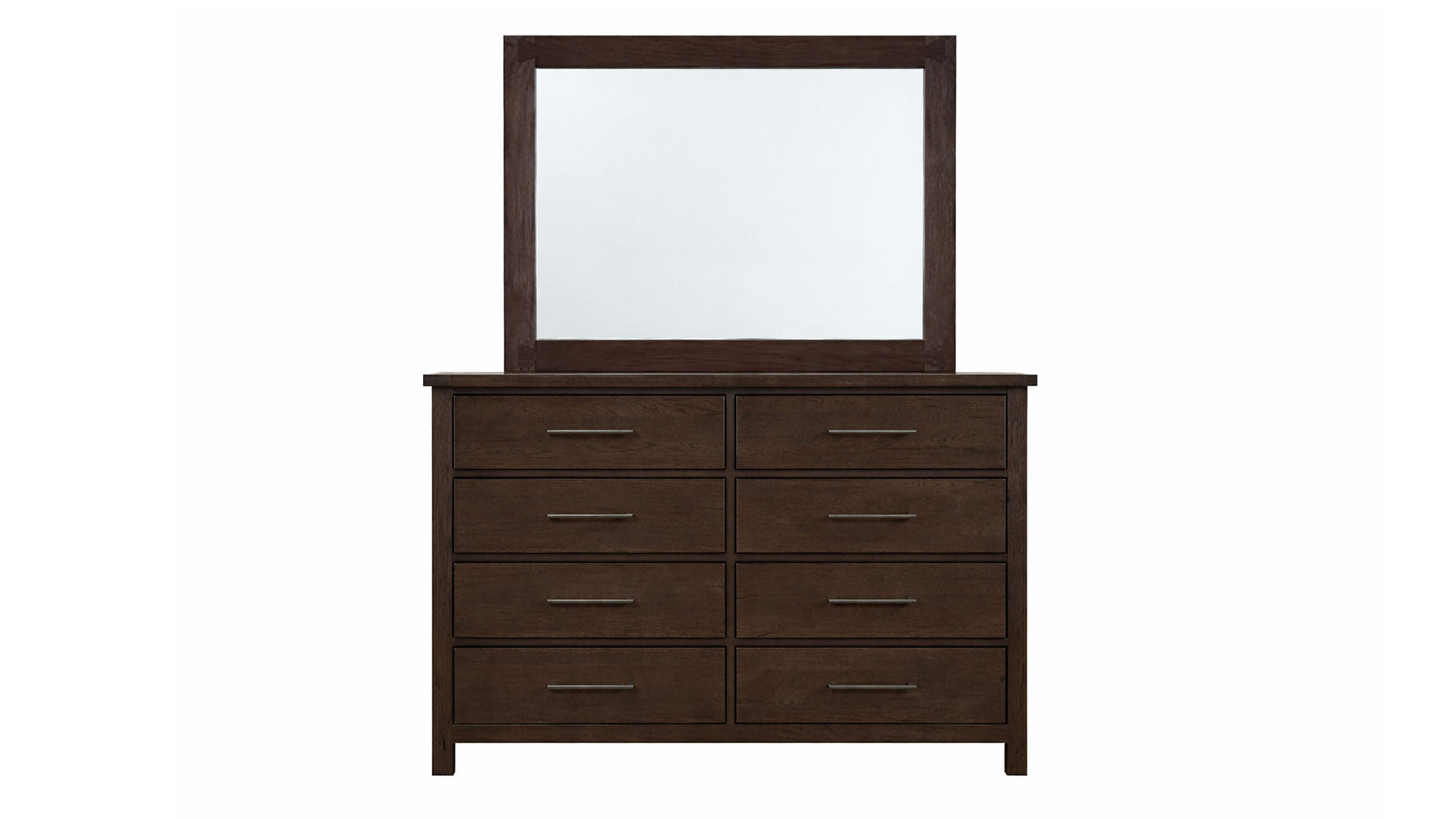 Java Dovetail Modern Farmhouse 8 Drawer Dresser w/Mirror