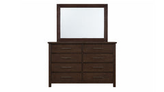 Java Dovetail Modern Farmhouse 8 Drawer Dresser w/Mirror