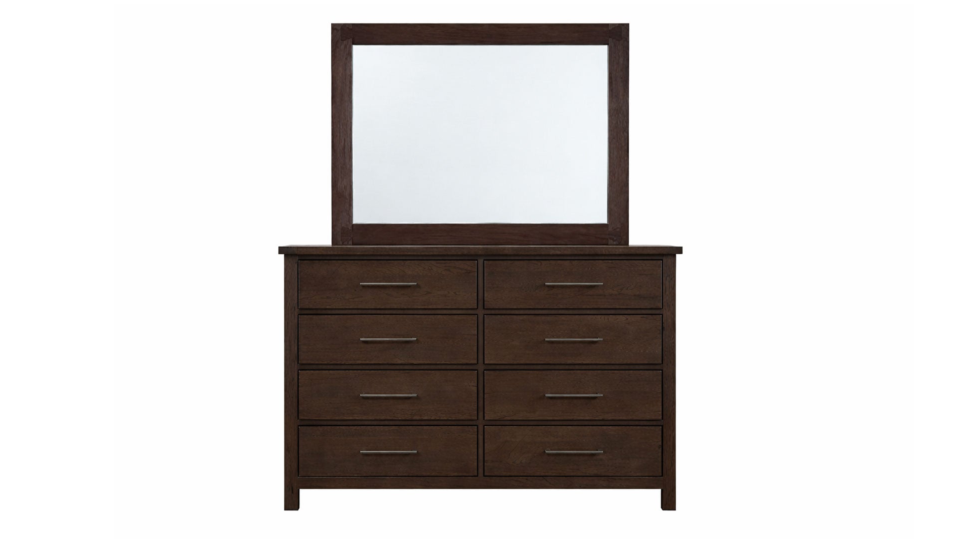 Java Dovetail Modern Farmhouse 8 Drawer Dresser w/Mirror