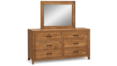 Modern Almond Amish Solid Wood Dresser and Mirror