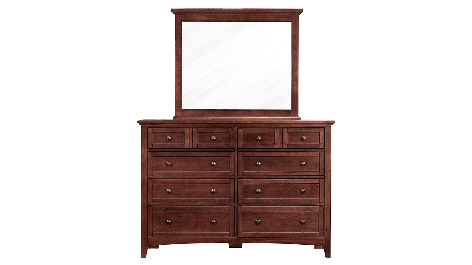 Bonanza Cherry Modern 8 Drawer Dresser w/Mirror