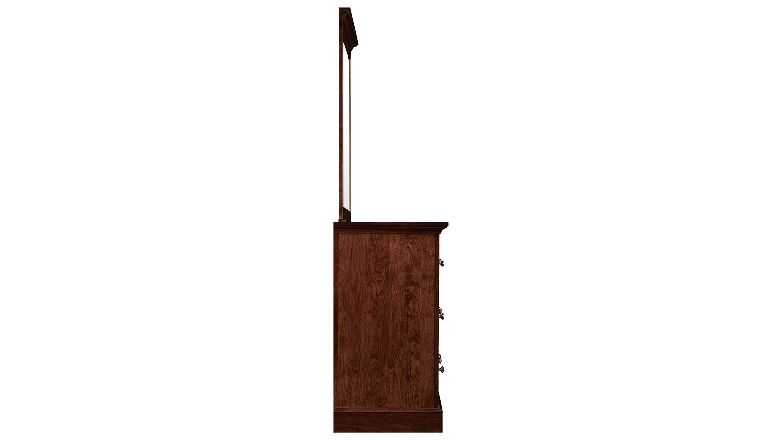 Gladewater Solid Black Cherry Wood Modern 7 Drawer Dresser w/Mirror