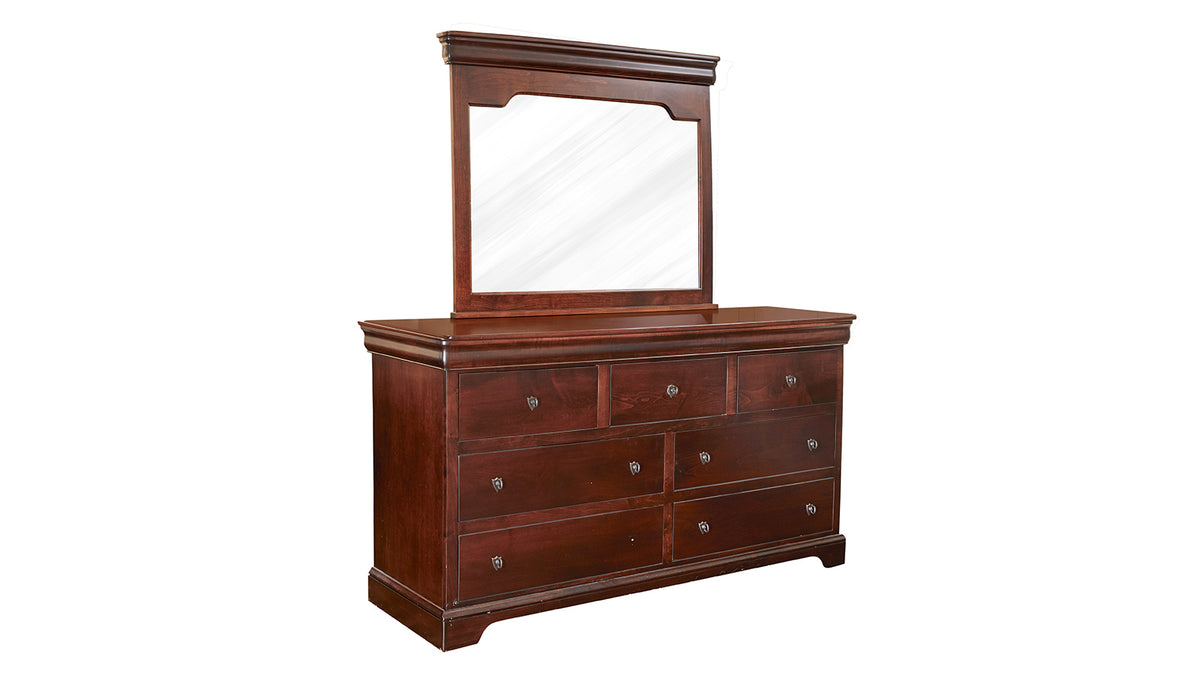 Louis Philippe Brown Dresser and Mirror