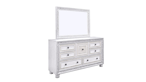 Silver Pearl Dresser & Mirror – Gallery Furniture Silver Pearl Dresser & Mirror – Gallery Furniture