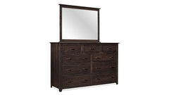 Tyler Solid Oak Wood Modern 9 Drawer Dresser w/Mirror