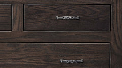 Tyler Solid Oak Wood Modern 9 Drawer Dresser w/Mirror
