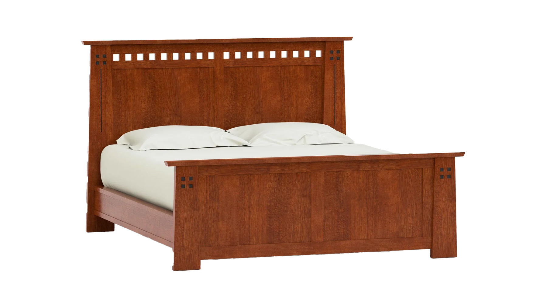 Cama Stickley Highlands de tamaño king — Tradición Arts & Crafts en roble blanco macizo aserrado al cuarto