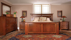 Cama Stickley Highlands de tamaño king — Tradición Arts & Crafts en roble blanco macizo aserrado al cuarto