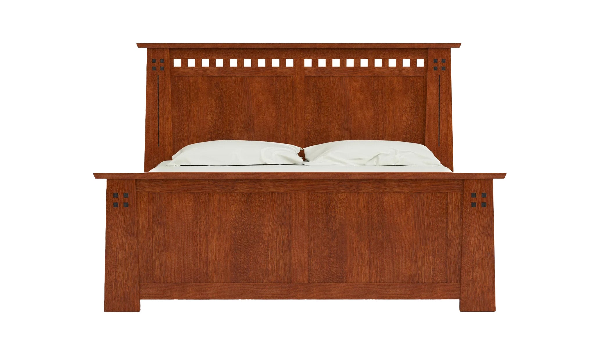 Cama Stickley Highlands de tamaño king — Tradición Arts & Crafts en roble blanco macizo aserrado al cuarto