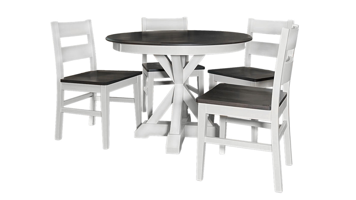 5pc G4 Round Solid Wood Table & 4 Chairs