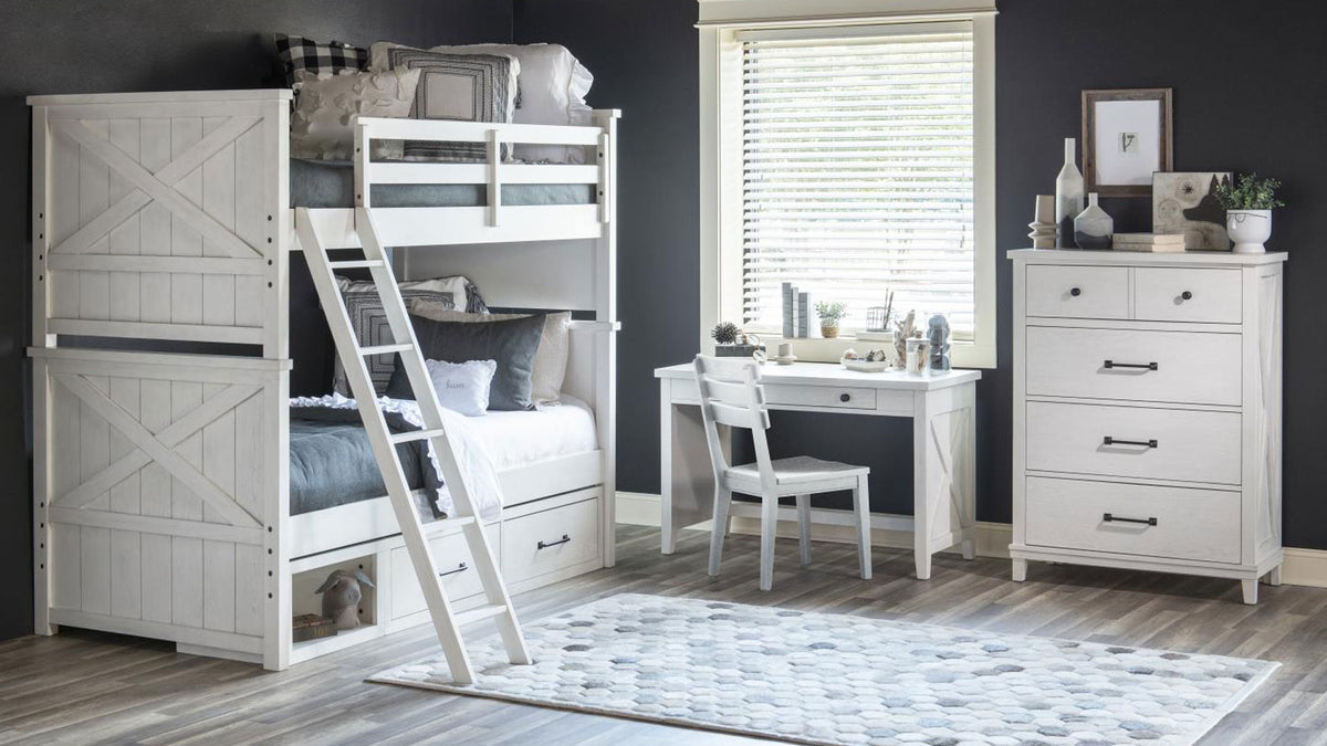 Flatiron White Twin Over Twin Bunkbed