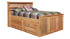 Full Size Turkey Creek Carmel Captains Bed w/Underdrawer Storage