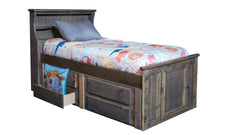 Full Size Turkey Creek Rustic Gray Captains w/Underdrawer Storage Bed Frame