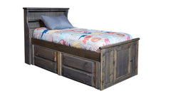 Full Size Turkey Creek Rustic Gray Captains w/Underdrawer Storage Bed Frame