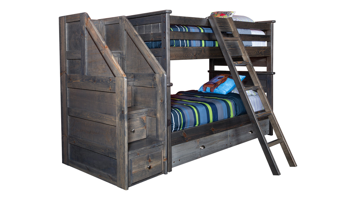 Full Over Full Size Turkey Creek Rustic Gray Bunk Bed