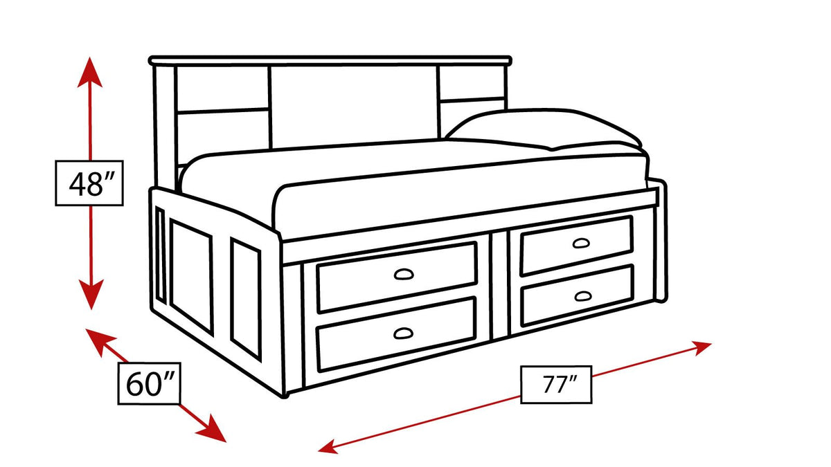 Full Size Turkey Creek Daybed w/Underdrawer Storage