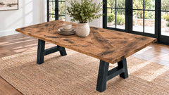 87" Rustic Parquet Solid Wood Dining Table | Gallery Furniture