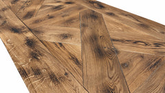87" Rustic Parquet Solid Wood Dining Table | Gallery Furniture