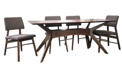 7 Pc Bristly Brown Dining Set (Table & 6 Chairs)